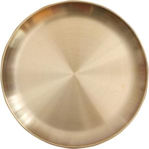 Round Brass Tray,Small Gold Decorative Tray Metal Storage Organizer Tray for Modern Home,Matte Brass Finish (23cm/9.1inch)