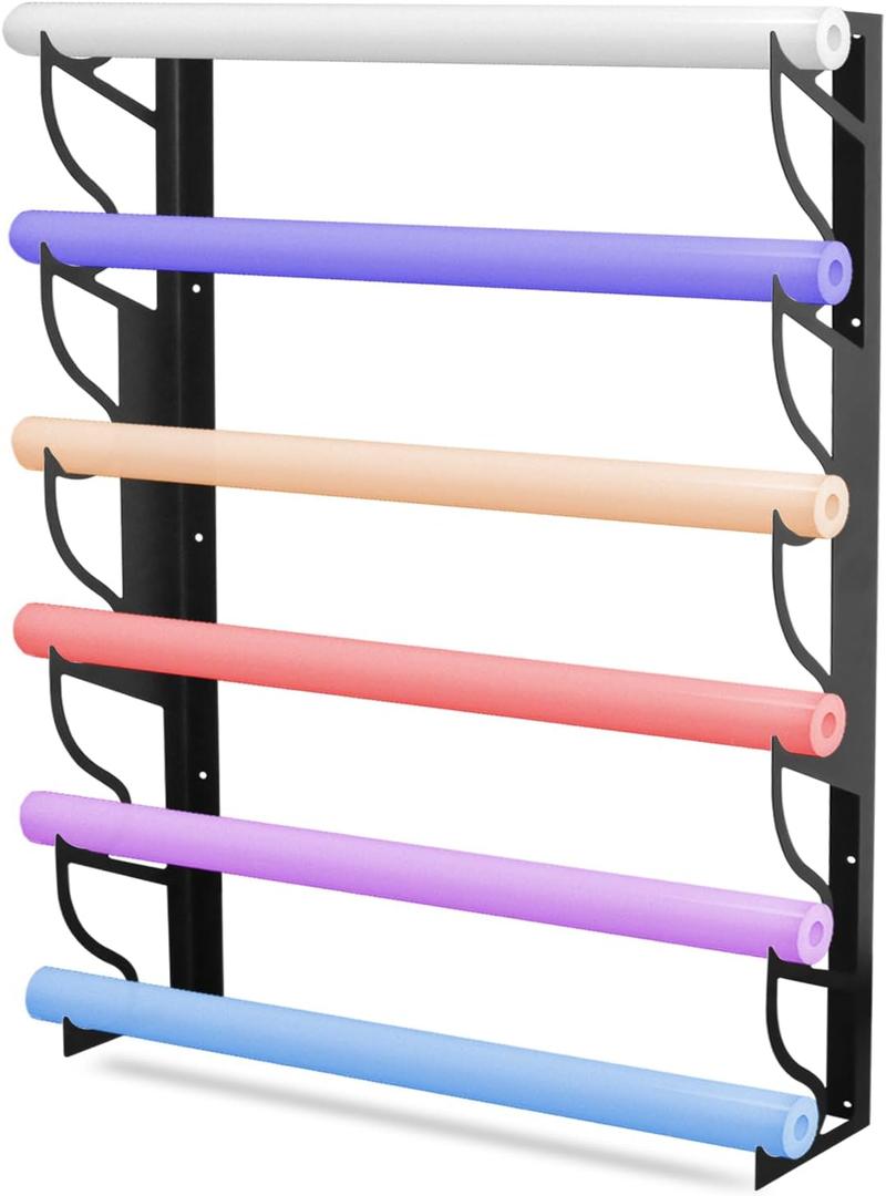 Wall Mount Vinyl Roll Holder, Metal Vinyl Holder, 6 Roll Vinyl Roll Storage - for Automotive Film, Wallpaper, Kraft, Wrapping Paper - Garage, Workshop,Car Wash Accessories