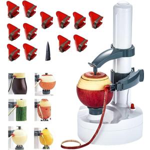 Pelamatic Potato Express Electric Peeler - 12 Spare Blades - Safe & Easy to Use - Effortlessly Peels Vegetables and Fruit (White USB)