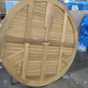 Modway Wellspring Outdoor Patio Round Teak Wood 63" Dining Table in Natural, Unspecified