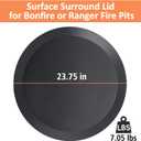 Fire Pit Surround Surface Lid for Solo Stove Bonfire and Ranger, for 19"-24" Propane Gas Fire Pit, Heavy Duty Cold-Rolled Steel FirePit Cover, 23.75" FirePit Lid Replacement Accessories