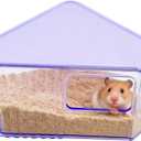 Hamster Toilet Sand Bath Box,Small Animal Bathroom & Digging Room Hamster Sand Bath Container Acrylic Critter's Sand Bath Shower Room Dwarf Syrian Rat Hideaway Gerbil, SyrianHamster, Guinea Pigs