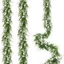 RECUTMS Faux Eucalyptus Garland Plant Fake Vines, Artificial Hanging Eucalyptus Leaves Greenery Vines for Wedding Backdrop Arch Wall Party Home Bedroom Decor Indoor Outdoor(White)