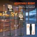 VEVOR Pedestal Sign Holder, 8.5 x 11 Inch Vertical and Horizontal Adjustable Poster Stand, Heavy-Duty Floor Standing Sign Holder with Round Base for Display, Advertisement, and Outdoor, Black