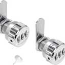 RV Cabinet Combination Lock2PCS, Metal Keyless Cam Lock for 1/2" Thick Door, 3-Digit Password Cylinder Lock for RV Interior Cabinets & Storage Compartments Silver