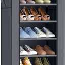 SONGMICS 10-Tier Shoe Rack, Shoe Storage Cabinet with Dustproof Cover, Free-Standing Storage Organizer for Closet, Entryway, Hold 20 Pairs of Shoes, for Sneakers, High Heels, Gray URXJ034GN02 (Grey)