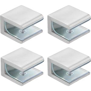 Alise Glass Shelf Brackets 4Pcs, Adjustable Shower Glass Clamps, Heavy Duty Clamp Holder, SUS304 Stainless Steel Brackets for 8-12mm Shower Shelf Bracket and Wall-to-Panel Connection, Brushed Nickel (4PACK)