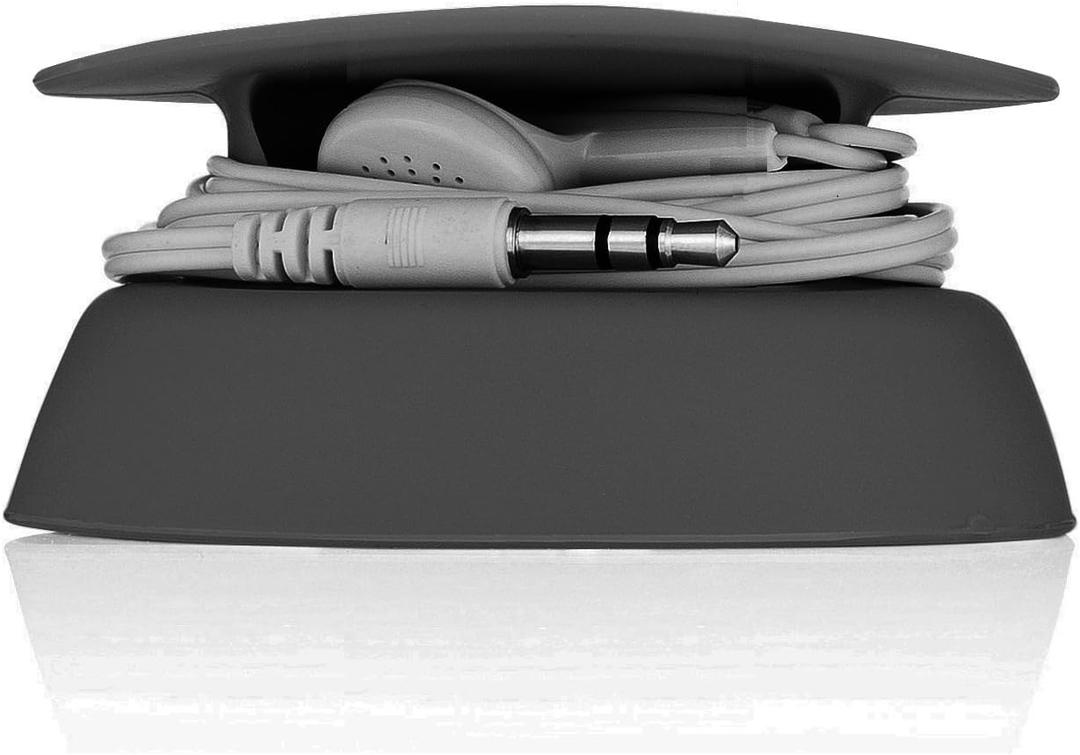 Budley - Tangle-Free Earphone/Earbud Case Compact Storage System, Silicone (Black, Set of 1)