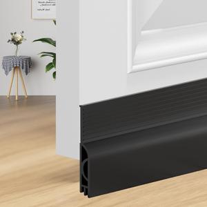 2 x OXRQ Door Draft Stopper for Bottom of Door Sweep for Bottom Weather Stripping Doors Seal Save Energy Draft Guard Blocker Noise Draft Soundproofing Cold Air Insulation (39",Black)