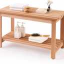 bingaai Western Red Cedar Sauna & Shower Bench 31.5" Fully Assembled Strong, Durable, Soft-Touch, Insulating Cedar Wood Bench for Bathroom, Sauna, Indoor & Outdoor Use