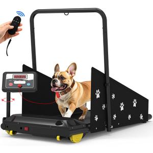 CIIHI Dog Treadmill for Medium Small Dogs - 265lbs Weight Capacity Pet Running Machine with 360 Rotatable Display - 2 in 1 Treadmill for Pet Fitness with Move Wheels and Remote Control (Black)