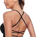 Lusait Sports Bras for Women Medium Support Thin Straps Sexy Criss-Cross Yoga Bra Gym Crop Top for Workout