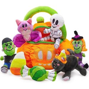 JOYIN Baby's Pumpkin Halloween Playset with 8 Fun Play Pieces, Plush Goodie Bags Stuffers Fillers for Kids, Halloween Party Favors Supplies Decoration, Prizes and Gifts for Infants Boys and Girls