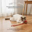 Interactive Cat Toy Ball, Automatic Intercative Cat Toys for Indoor Cats, The 3rd Generation Agile Moving Cat Ball with Elastic Mesh Tail, Toys for Indoor Adult Cats, Motion Activated (Red)