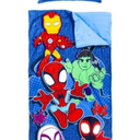 Kids Slumber Bag and Pillow - 54 x 27 Inch Comfy Indoor Sleeping Bag for School and Sleepovers, Spider-Man