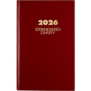 AT-A-GLANCE 2026 Diary, Standard Diary, Daily, 7-3/4" x 12", Large, 12-Month, Hardcover, Red (SD3761326)