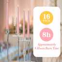 MTLEE 16 Pcs 10 Inch Long Tapered Candle Stick Bulk Smokeless Unscented Burning Candlestick Paraffin Wax with Cotton Wick for Valentine's Day Baby Shower Wedding Holiday Party Church(Morandi Pink)