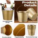 Didaey 24 Pcs Metal Beer Bucket Bulk Ice Bucket Ice Pails with Handle Champagne Soda Party Beverage Chiller for Summer Picnic Pool Wedding Party Supplies Wine Champagne Bar (7.1 x 6.5 x 5.1", Gold)