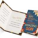 2 x Son Birthday Card, To My Son Birthday Card Gifts from Mom Dad,Gifts for Adult Sons Gift Ideas-8x5.3 Inches, Double-Sided (BX254)