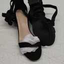 Allegra K Women's Open Toe Block Heel Lace Up Heels Heel Sandals (8.5)