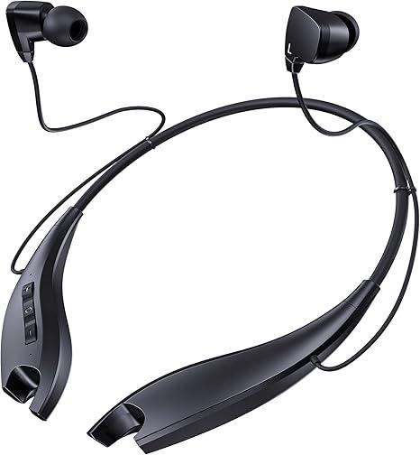YOSDOM Neckband Bluetooth Headphones, Around The Neck Headphones 24H+ Playtime, Bluetooth Headsets with Call Vibration, Shark Jaw Design Wireless Earbuds+Noise Isolation/Builtin Mic/IPX7 Waterproof