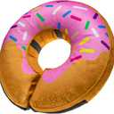 BENCMATE Inflatable Dog Cone Collar Alternative, Soft Dog Cone for Small Medium Large Dogs and Cats, Neck Recovery ECollar Donut Collar After Surgery (Medium, Donut-Strawberry)