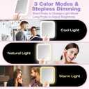 Portable Travel Makeup Mirror with Lights, Double Sided 1X/10X Magnifying Mirror, 3 Color Adjustable Lighting Touch Screen, Rechargeable Lighted Beauty Mirror, Tabletop Handhold Hanging (Purple)