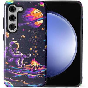 CARLOCA Case for Samsung Galaxy S23 FE,Astronaut Barbecue Design- Hybrid Dual Protection Soft TPU + Hard PC, Shockproof & Anti-Scratch Cover Men Women Stylish Protective Phone Case
