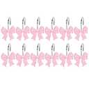 Whaline 12Pcs Pink Bow Shower Curtain Hooks Cute Coquette Bow Curtain Rings Decorative Resin Curtain Hanger Hooks for Living Room Bedroom Bathroom Decor