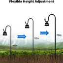 Shepherd Hooks for Outdoor, ToyHotels 1 Pack 78 Inch Bird Feeder Pole with 5 Prongs Base for Hanging Lantern, Hummingbird Feeder, Lightweight Plant, Shepherds Hook for Bird Feeders for Outside