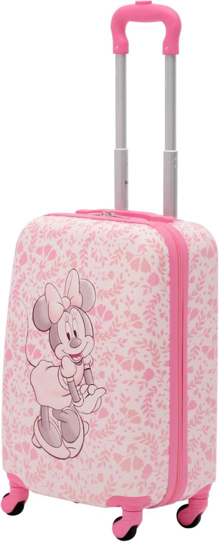 FUL Unisex Kid's Disney Minnie Mouse 21 Inch Rolling Luggage, Hardshell Carry on Suitcase with Wheels