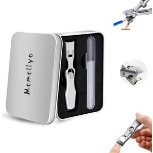 3 x German Nail Clippers for Men with Catcher, Portable Ultra Sharp Nail Clippers for Men Women Seniors Stainless Steel Toenail Clipper with Nail File, Edgy Nail Clipper for Thick Nails