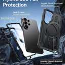 FNTCASE for Samsung Galaxy S26-Ultra Case: Magnetic Phone Cases with [Ring Kickstand] [2 Front Frames] [Built-in Screen Protector] [Heavy Duty Military Grade Protection] Drop Proof TPU Cover Black