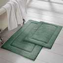 Modern Threads 2-Pack Solid Loop with Non-Slip Backing Bath Mat Set 17-inch by 24-inch/ 21-inch by 34-inch, Eucalyptus