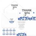 Fumete 50 Set Funeral Thank You Cards with Envelopes and Stickers Thank You Sympathy Cards with Meaningful Message Bereavement for Funeral Family Loved Ones Celebration of Life(Forget Me Not)