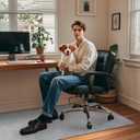 Office Chair Mat for Hardwood Floor, 55"x36" Large Corduroy Gaming Computer Floor Protector for Office Chair, Heavy Duty Anti-Slip Bottom Mat for Under Desk Chairs for Office & Home Use(Light Grey)