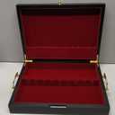 GENRICE Wooden Silverware Chest without Silverware, Silverware Box Storage for Silver, Silverware Case with Handle and Felt Lined, Flatware Chest for 12 sets of Utensils