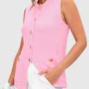 PRETTYGARDEN Women's 2026 Spring Sweater Vest Sleeveless Button Down Knit Cardigan Tank Tops Summer Business Casual Outfits (Pink, M)