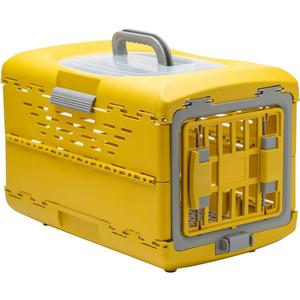 Foldable Transport Box for Dogs, Kittens, Portable Dog Carrier, Cat Bag, Transport Box for 3-4 kg Small Pets, 48 x 30 x 32 cm, Yellow