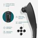 Homedics Deep Tissue Percussion Massager with 3 Speeds, 5 Attachments, and Long Handle for Hard-to-Reach Areas
