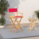 Casual Home Director's Chair ,Natural Frame/Red Canvas,30" - Bar Height, 30 in