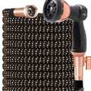 100FT Expandable Garden Hose - with 10-Function Spray Nozzle - Lightweight, Flexible, Retractable Garden Hose, Water Hose - No-Kink Flexibility,3/4" Solid Brass Fittings-ChampagneGold