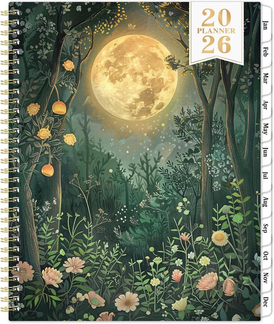 2026 Planner - Planner 2026, JAN 2026 - DEC 2026, 2026 Planner Weekly and Monthly, 2026 Calendar Planner, 9" x 11", Tabs, Spiral Binding, Back Pocket