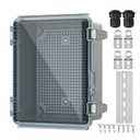 Joinfworld Outdoor WiFi Enclosure Weatherproof Locking Outdoor WiFi Box Plastic Waterproof Switch Router Enclosure Box 8.7x6.7x4.3