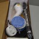 Electric Spin Scrubber - Cordless Bathroom Scrubber with 7 Brush Heads - Dual Speed IPX7 Waterproof Power Scrubber for Heavy-Duty Bathtub, Glass, Tile, and Car Cleaning (White)