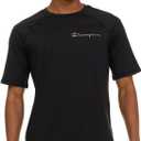 Champion Rash Guard for Men Short Sleeve, Mens Swim Shirt, Sun Shirt UPF+ 50 UV Protection, SPF Quick Drying Rashguard (XX-Large, Black)