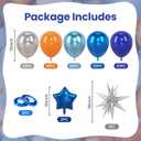 Space Balloons Navy Blue Orange Metallic Silver Star Foil Balloons 12 Inch 52pcs Astronaut Themed Decorations for Boys Baby Shower Birthday Party Decor Backdrop Supplies, 1x2x3 inches