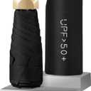 Compact Umbrella, Mini Umbrella, small umbrella for travel mini - UPF 50+ UV Protection & Waterproof, Windproof 6 Ribs Fiberglass, Pocket-Sized 6.3in Folded, Lightweight 7.05oz for Backpack Travel, travel essentials with Black Cooling Tech (Obsidian Mist)