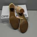 DREAM PAIRS Women's Chunk Low Heel Pump Sandals, 7.5, Nude/Nubuck