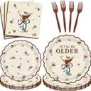 96Pcs Martini Bow Party Supplies Tableware Set A Tini Bit Older Party Decorations Plates and Napkins Cocktail Coffee Birthday Martini Paper Plates, Serves 24